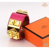 Hermes Collier de Chien Pink Bracelet In Gold